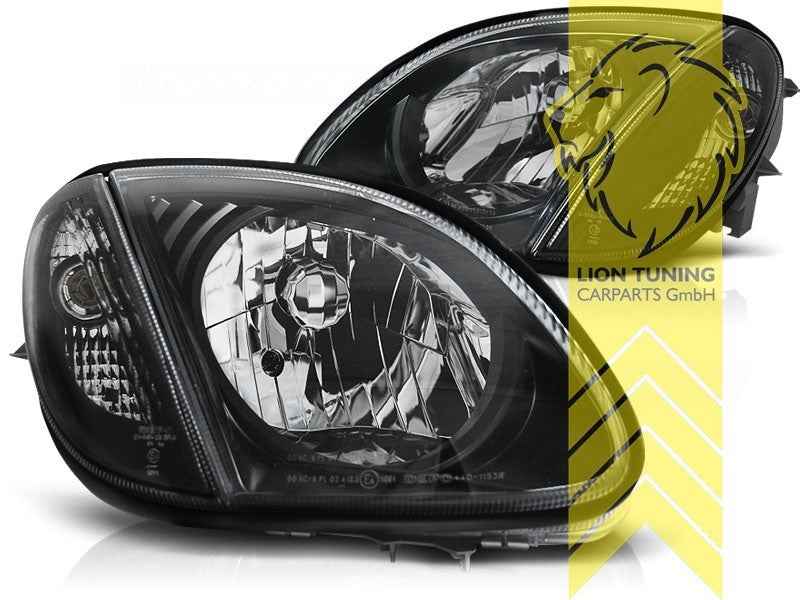 LTG DEPO Pair LED DRL Halo Headlights Mercedes Benz SLK R170 96-04 Black LHD