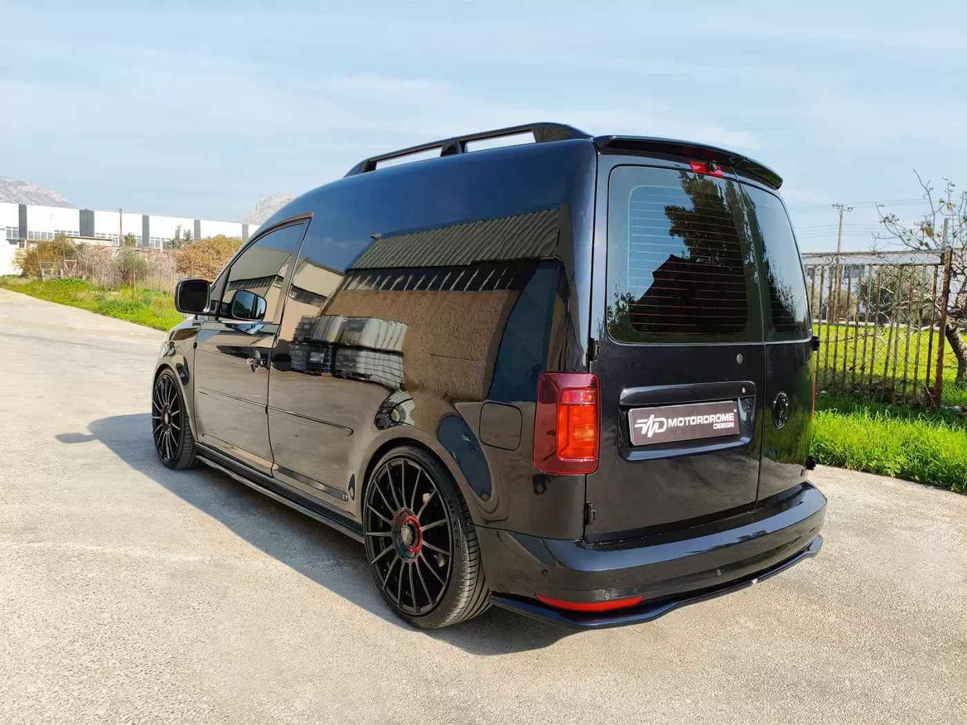 Motordrome Rear Bumper Diffusor Splitter VW Caddy Mk4 15-21 Glossy Black