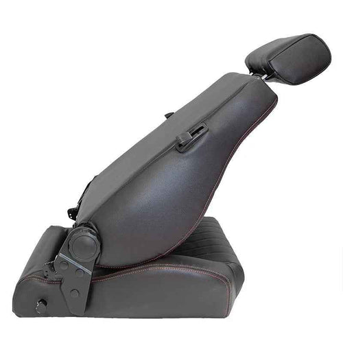 ATST x1 Retro Universal Classic Bucket Seats Black Synth Red Piping + slides