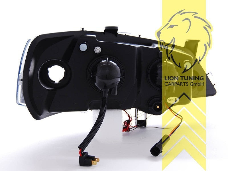 LT Pair LED DRL Halo Ring Headlights Opel Astra G black T98 F67 98-05 LHD