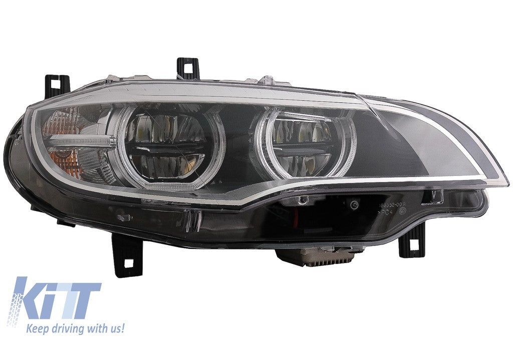 KT Pair LED DRL Headlights  Xenon Angel Eyes 3D Dual Halo BMW X6 E71 08-12 LHD