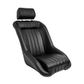 ATST x1 LH Luxe Universal Classic Retro Bucket Seat Black Faux Leather + slides