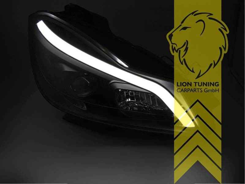 LT LED DRL Lightbar Headlights Mercedes Benz W204 S204 C-Class black LHD