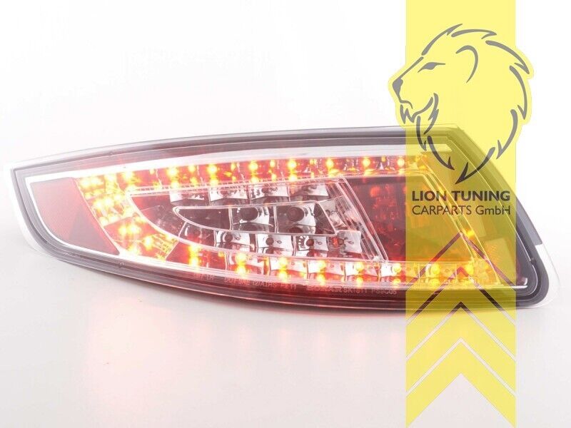 LT Pair LED DRL Lightbar Rear Tail Lights Lamps Porsche 911 997 chrome clear LHD