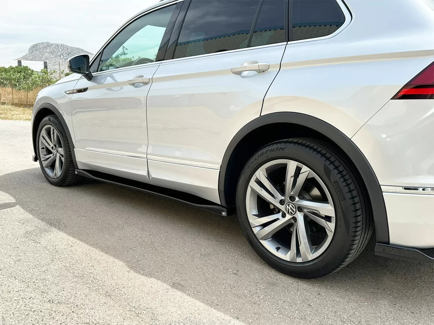 Motordrome Side Skirts Trims VW Tiguan R-Line Mk2 Facelift 20-24 Gloss Black