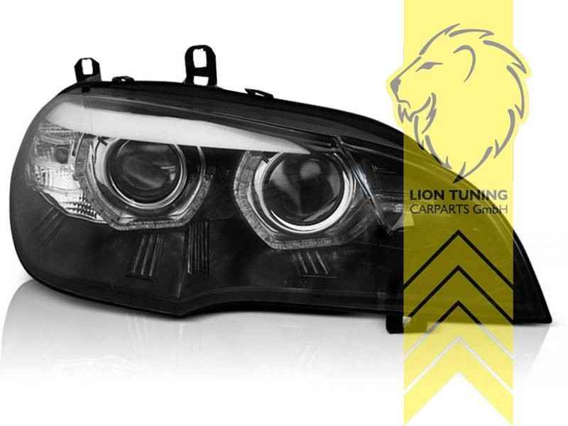 LTG XENON LED DRL Headlights for BMW X5 E70 07+ X5M S63 07-13 For AFS black LHD
