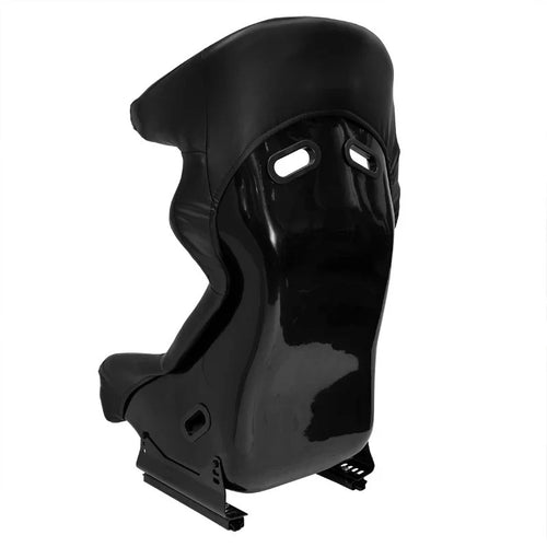 ATST x1 FS Universal Bucket Seats Hard Shell Fiberglass Back Black Faux + slides