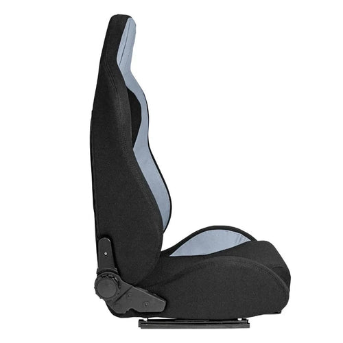 ATST x1 MR Reclining Universal Bucket Seat Black Grey Textile Cloth + slides