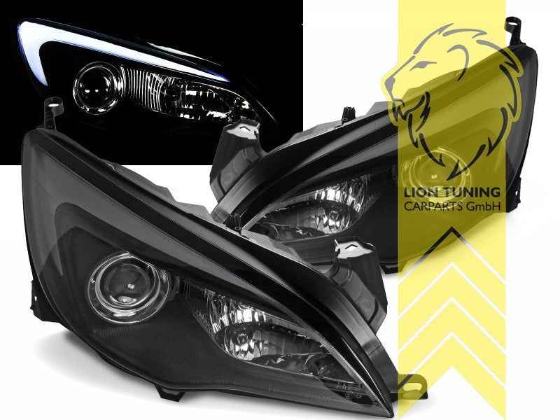 LTG Pair LED Headlights Opel Astra J Sedan Caravan + Facelift 09-15 black LHD