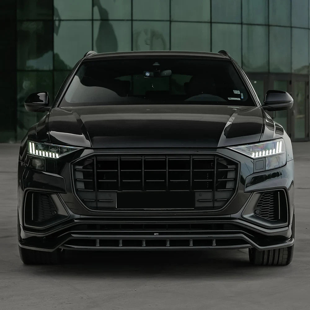 OW Front Bumper Lip Splitter Valance AUDI SQ8 / Q8 S-Line Mk1 18-23 Gloss Black