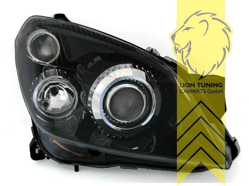 LTG Pair Xenon HID Headlights Opel Astra H L48 L35 L08 L69 04-10 black LHD