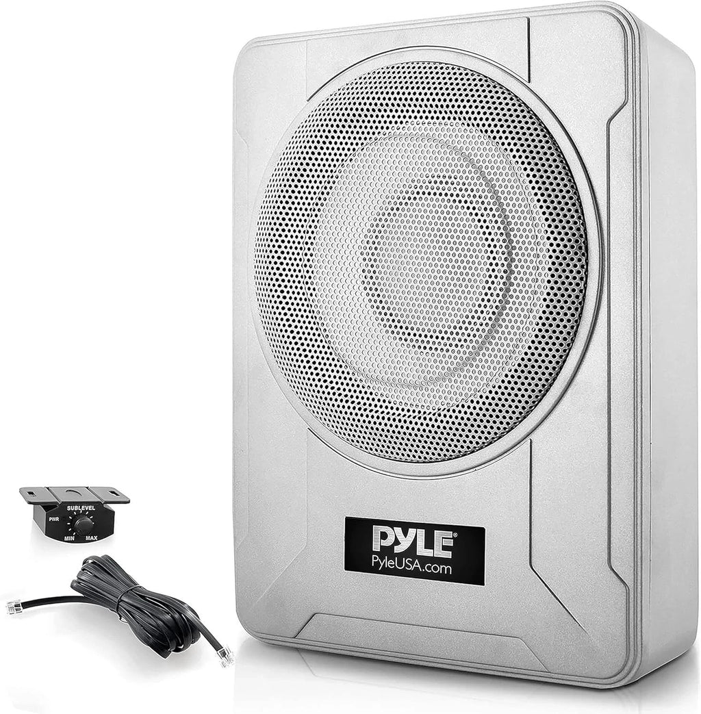 UK PYLE Car 8" Low Profile Amplified Subwoofer 600W Compact Under Seat Sub