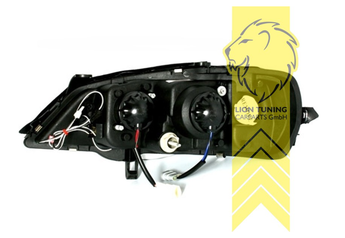 LT Set LHD Astra G 98-05 black LED DRL Lightbar Halo Headlights LHD