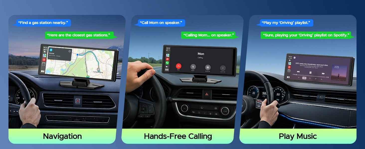 LO 9.26" Touch Screen 2.5K Dash Cam Car Stereo Carplay Android GPS + Rear Camera