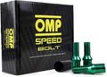 OMP Speed Alloy Wheel Lug Bolts Nuts x20 M12 x 1.5 17/19 L 27mm Green 10.9