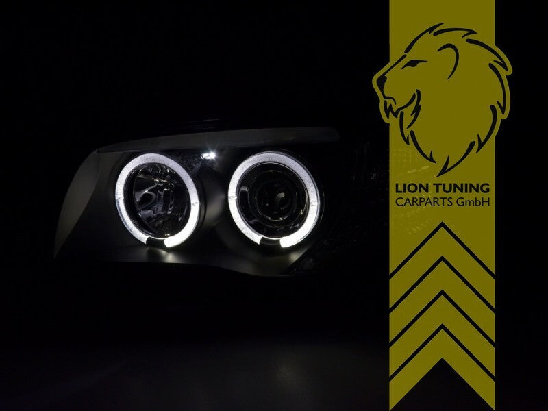 LT Pair LED DRL Halo Headlights BMW 1-Series E81 E82 E87 E88 03-12 Black LHD