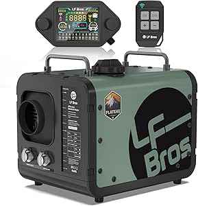 LF Bros Diesel Heater 5 KW- 12V/220V-240V Air Diesel Parking Space Heater with Plateau Mode, Come with Timer LCD Display Remote Control, Night Heater Diesel for Campervan Garage Workshop