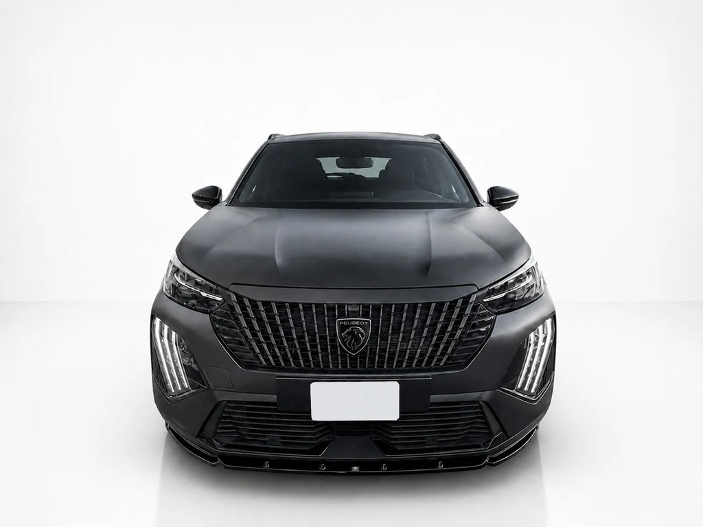 Motordrome Front Splitter Peugeot 2008 Mk2 Facelift Gloss Black - Fitted front view