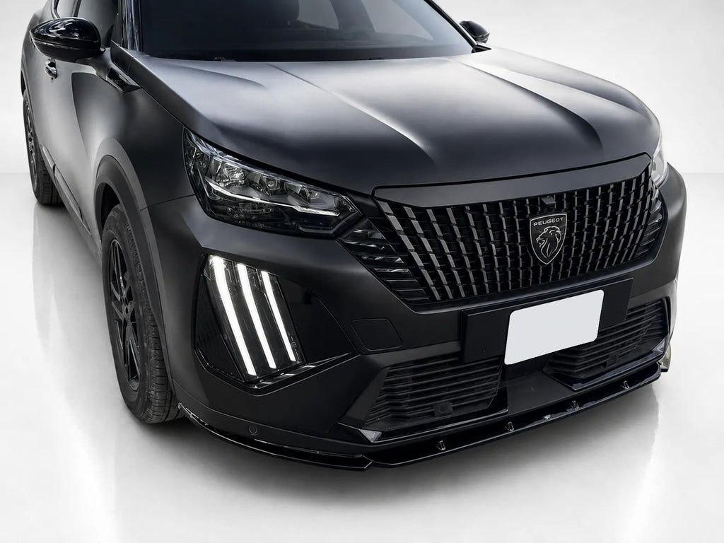 Motordrome Front Splitter Peugeot 2008 Mk2 Facelift Gloss Black - Fitted side angle