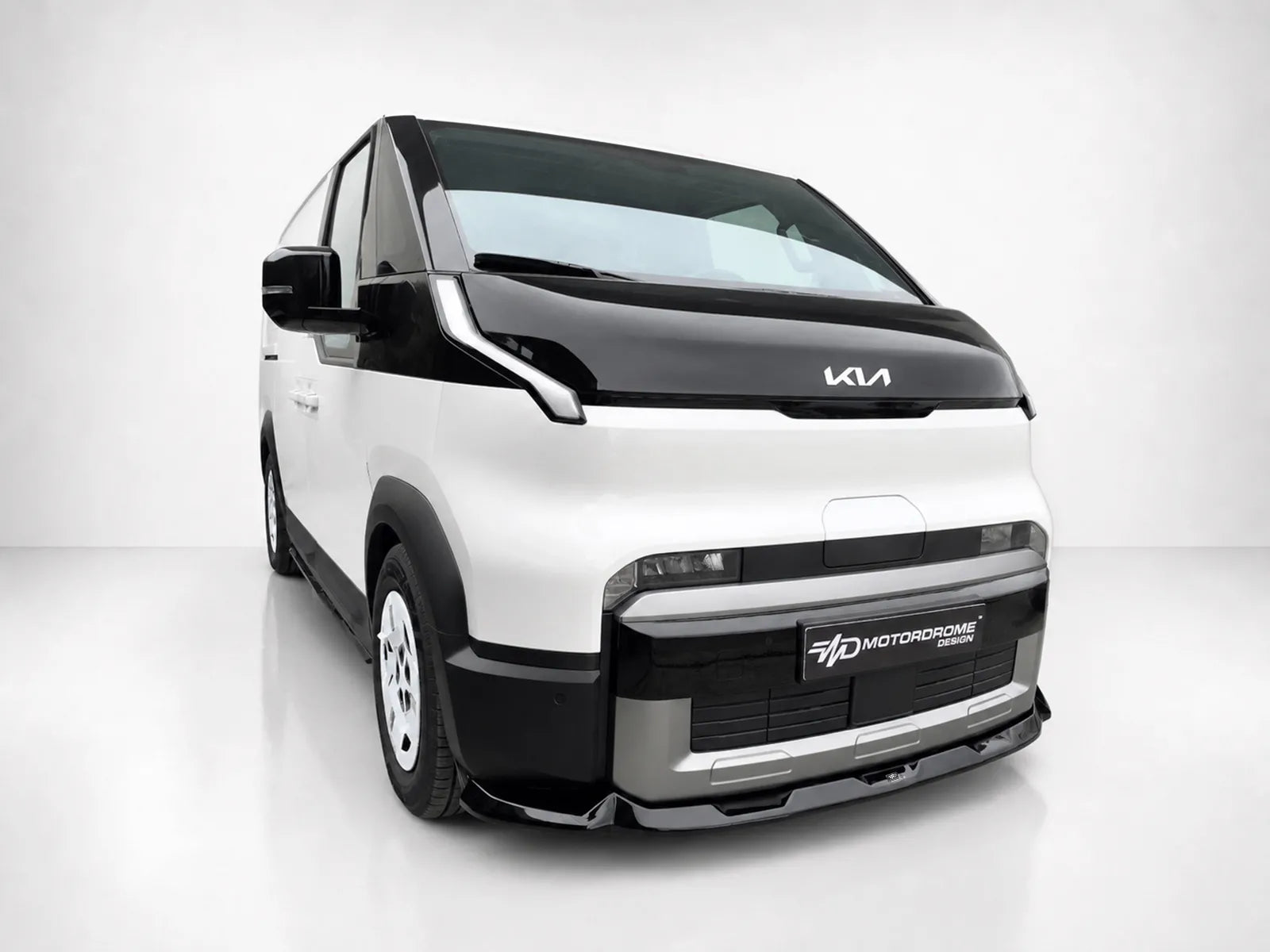 Motordrome Front Splitter Kia PV5 Cargo Gloss Black - Front straight on