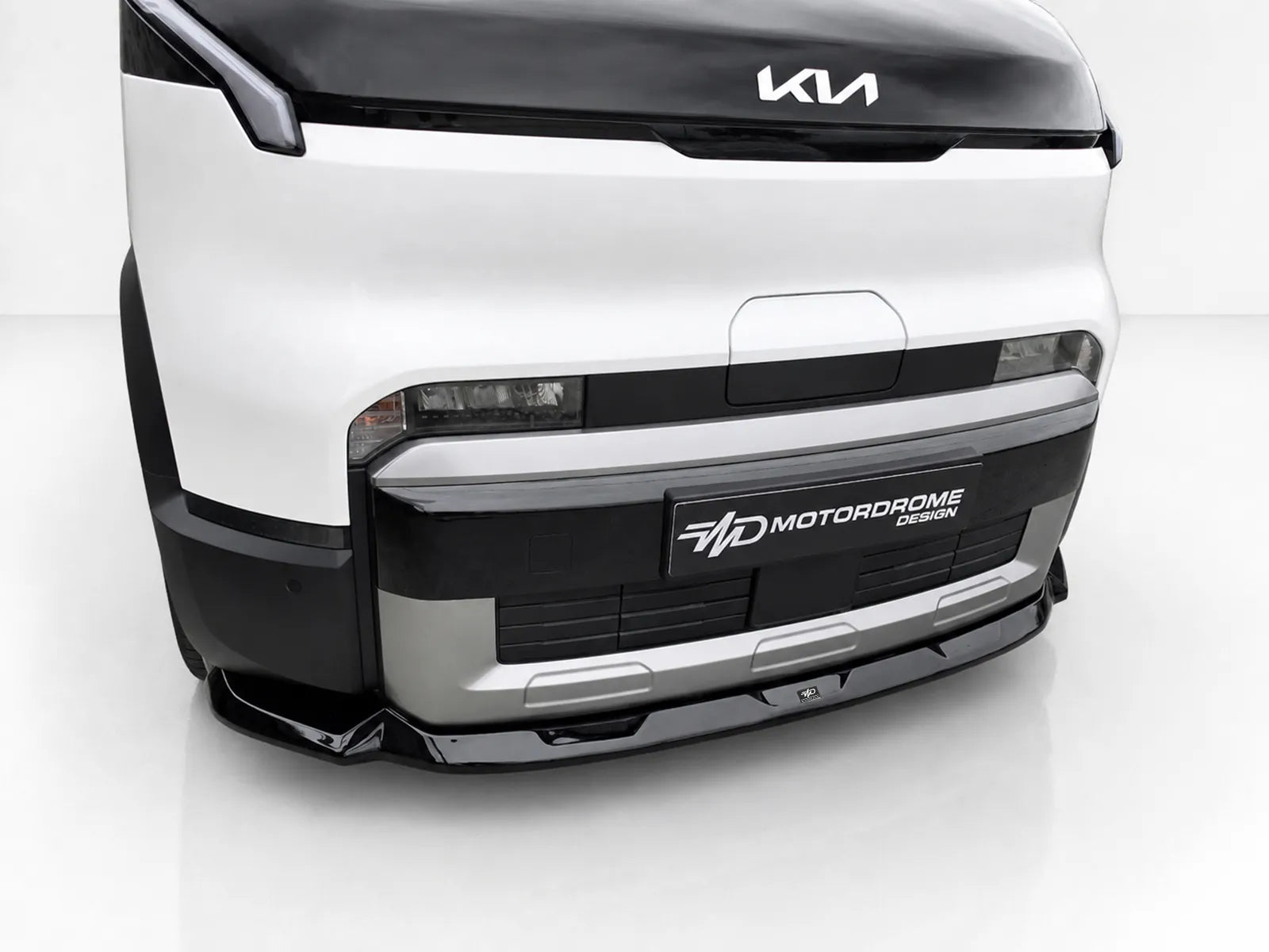 Motordrome Front Splitter Kia PV5 Cargo Gloss Black - Front low angle