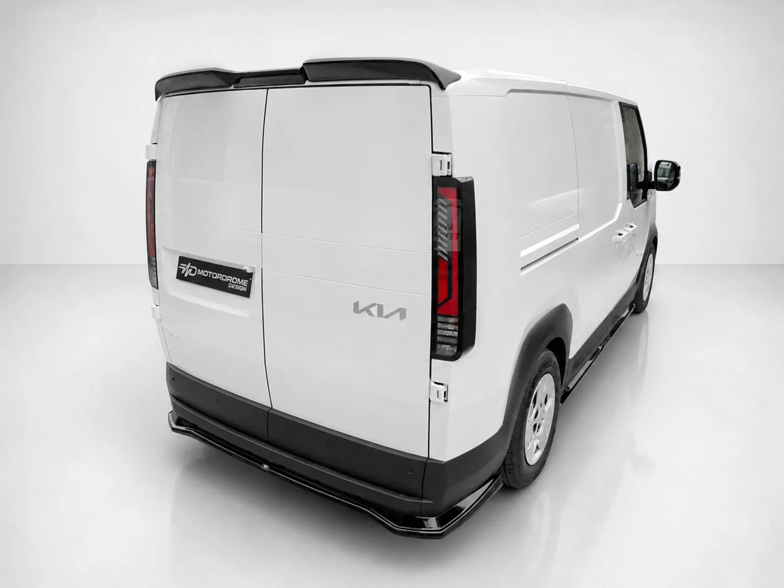 Motordrome Rear Splitter Kia PV5 Cargo Gloss Black - Side close up