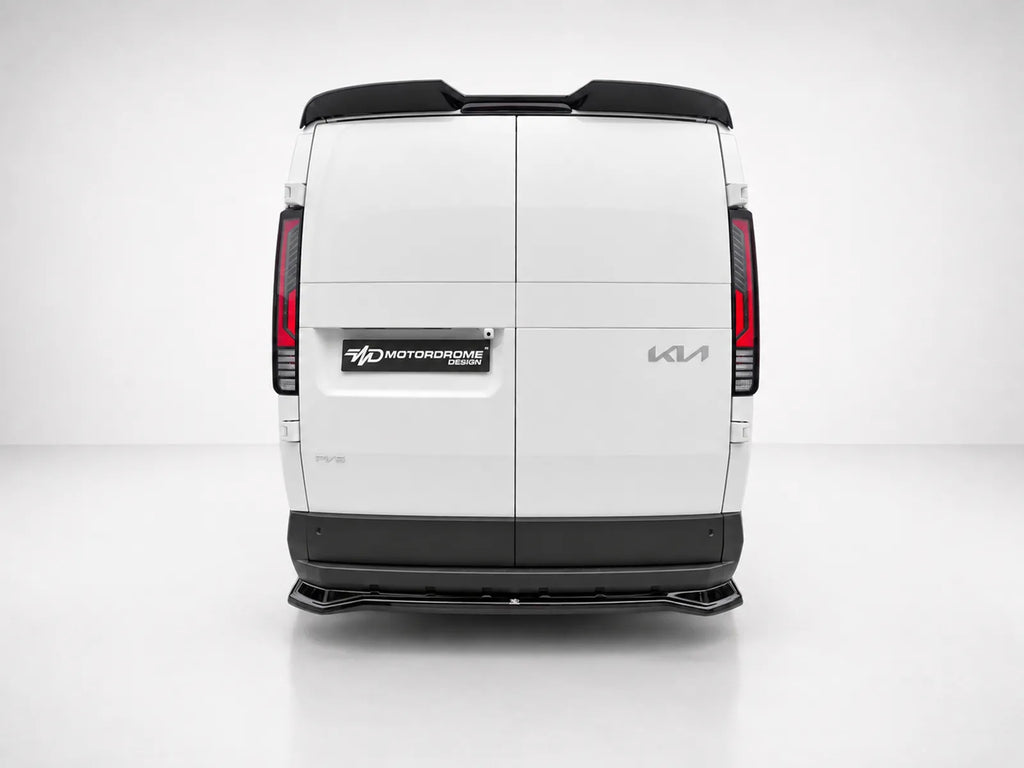 Motordrome Rear Splitter Kia PV5 Cargo Gloss Black - Rear 3/4 view