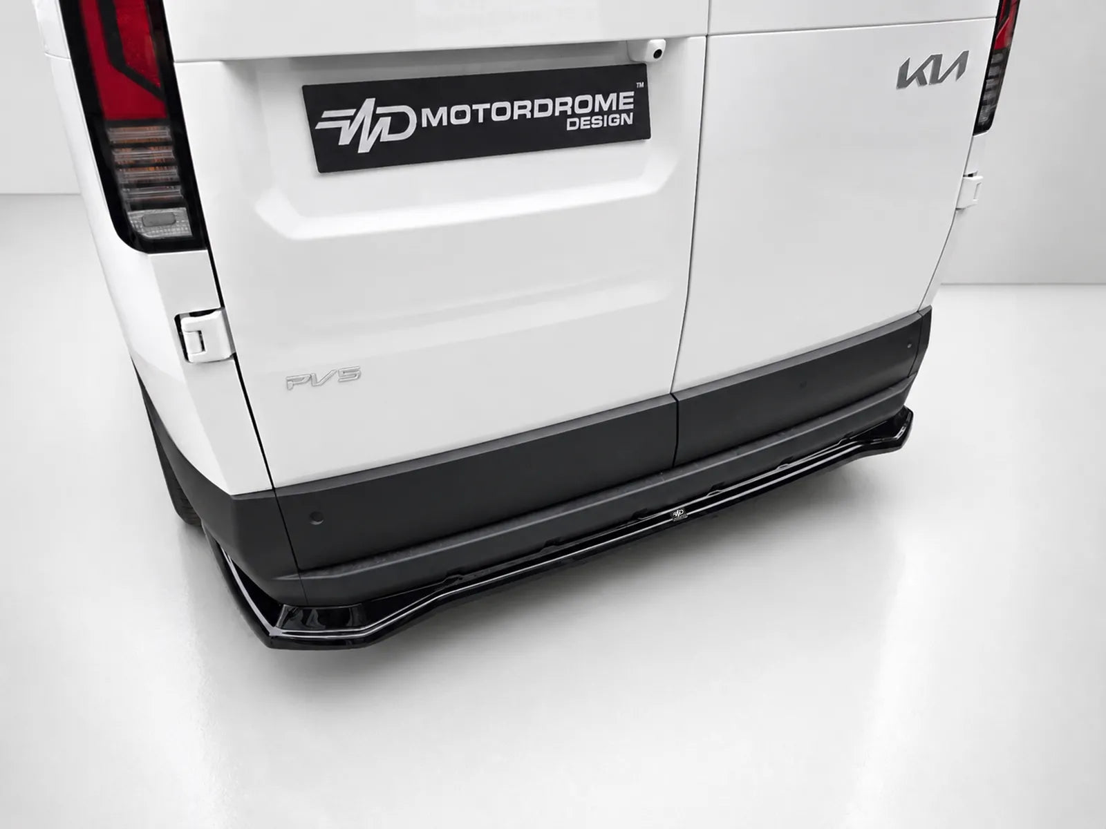 Motordrome Rear Splitter Kia PV5 Cargo Gloss Black - Corner detail