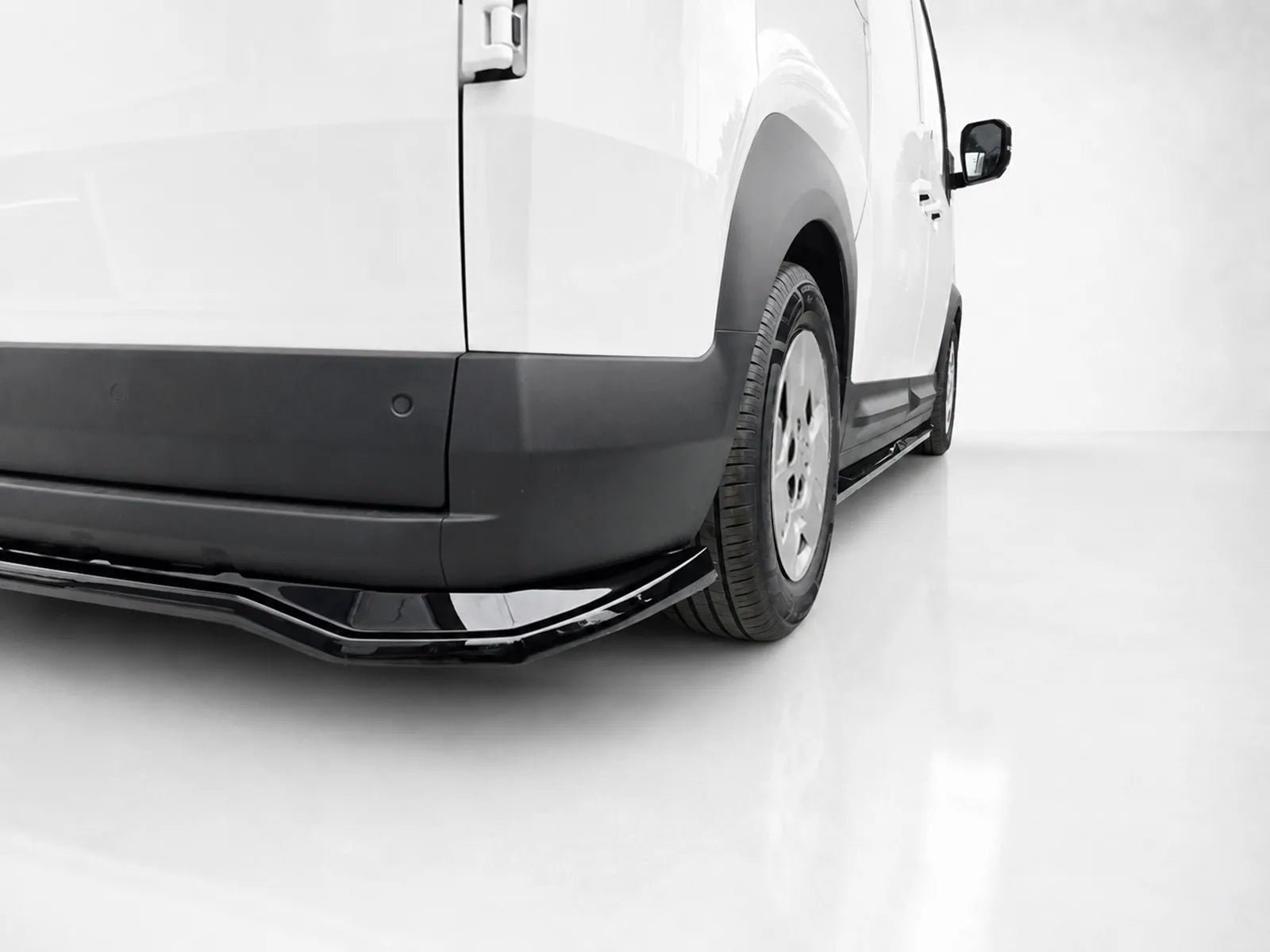 Motordrome Rear Splitter Kia PV5 Cargo Gloss Black - Rear 3/4 wide