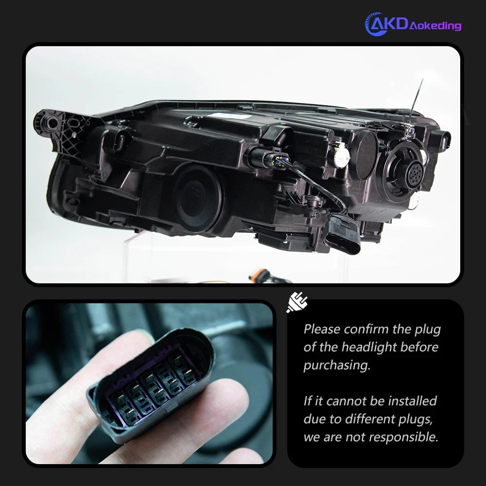 For VW PASSAT US B8 Version Headlights 2016-2020 DRL 12V H7 LED Bi Xenon Bulbs Fog Lights AKD Car Decoration Accessory Head Lamp