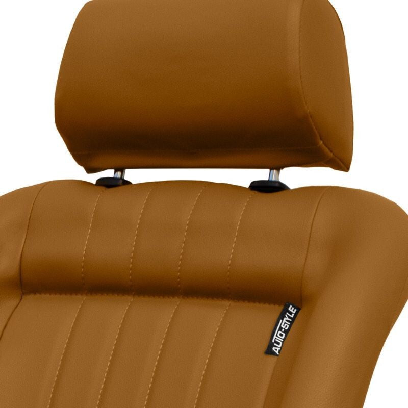 AS x2 Univ Classic Car Retro Kit Sports Fixed Back Bucket Seats Beige inc slides
