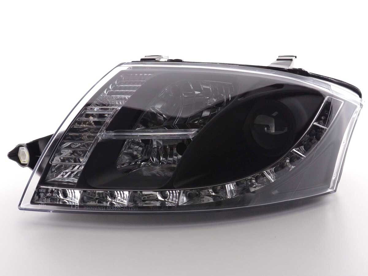 FK Pair LED DRL Lightbar Headlights Audi TT 8N MK1 99-06 black LHD