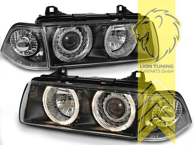 LT LED DRL Halo Headlights BMW E36 Coupe Cabrio black 92-99 LHD RHD Universal