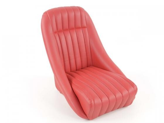 FK Pair Classic Retro Kit Car Bucket Sports Seats - Red Piping + slide run