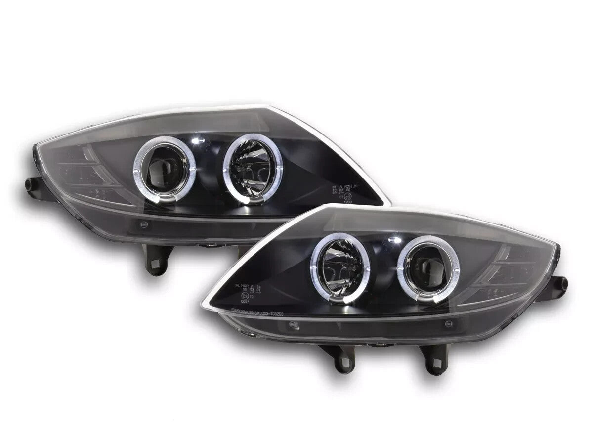 FK LED DRL Angel Eye Halo Ring Headlights BMW Z4 E85 E86 03-08 Black LHD