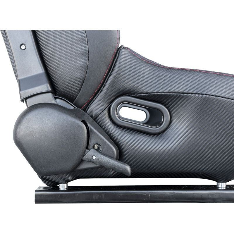 Simoni Racing Emerson Universal Supercar Bucket Seat Black Carbon Red runners