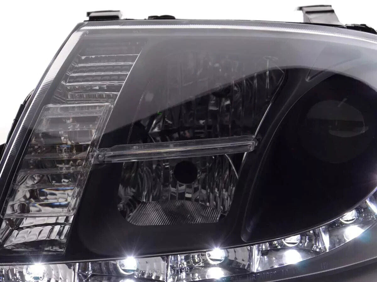 FK Pair LED DRL Lightbar Headlights Audi TT 8N MK1 99-06 black LHD