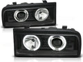 FK LED DRL Angel Eye Halo Ring Headlights VW Corrado 53i 87-95 Black LHD