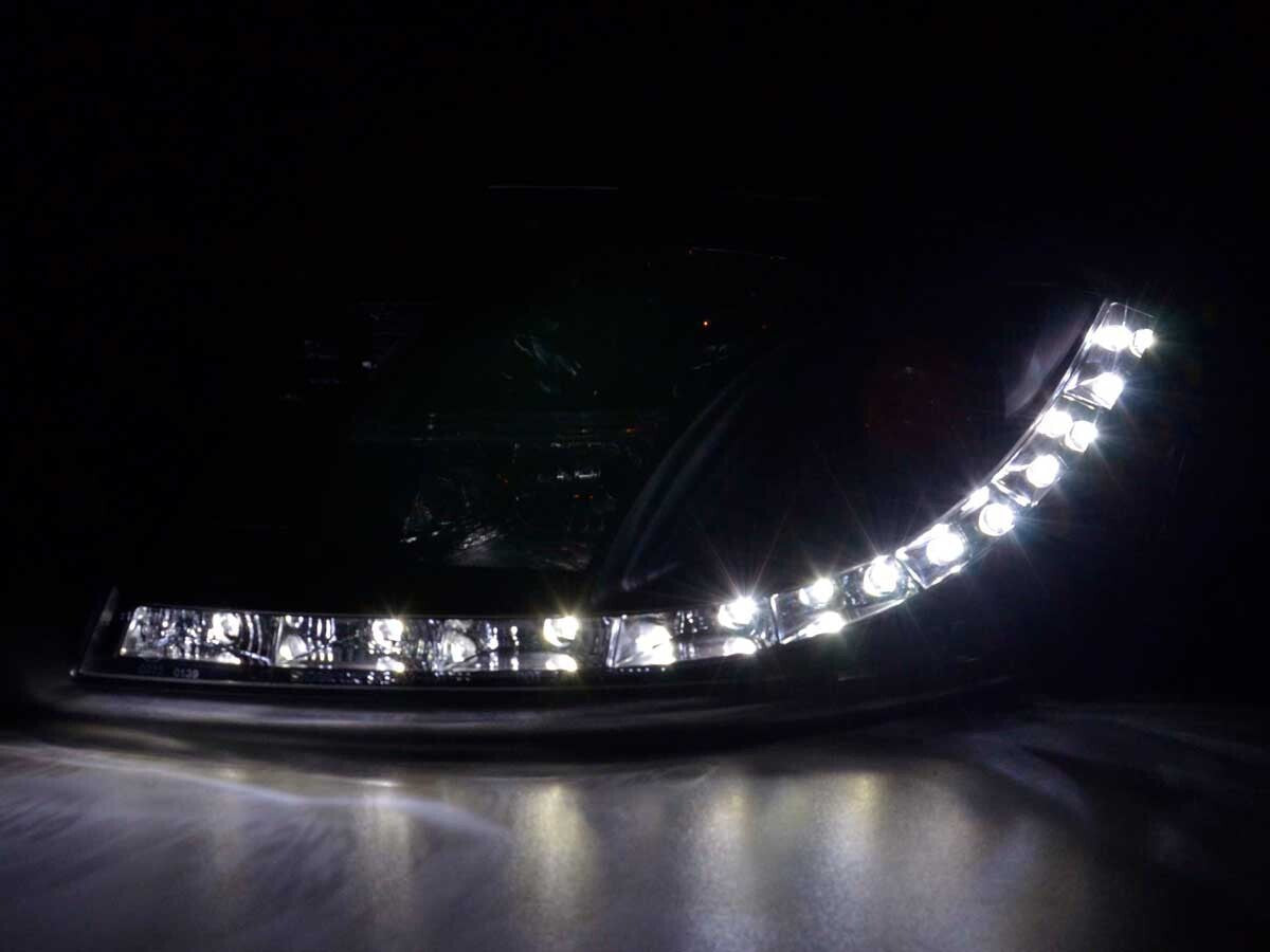 FK Pair LED DRL Lightbar Headlights Audi TT 8N MK1 99-06 black LHD