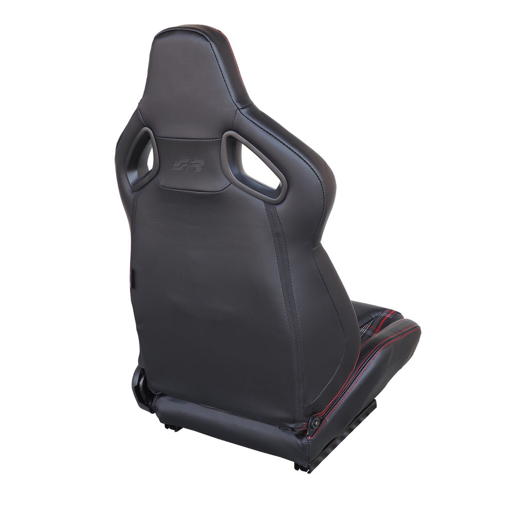 Simoni Racing Universal Plaid Check Tartan GTI Jackie x1 Bucket Seat Black & Red