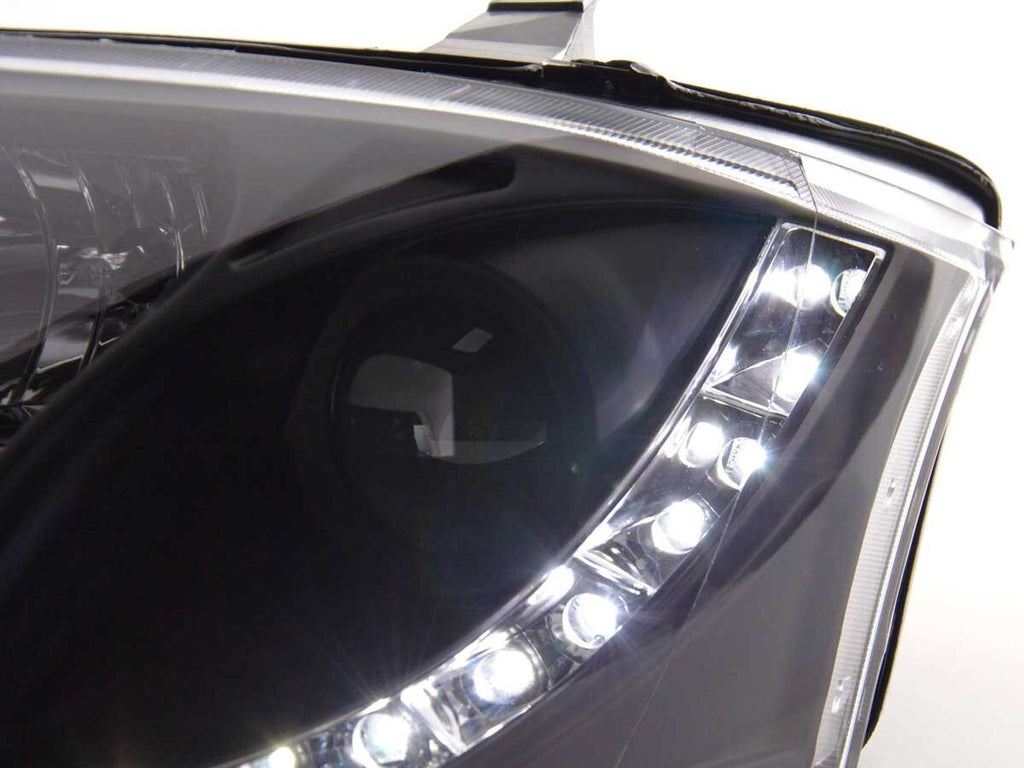 FK Pair LED DRL Lightbar Headlights Audi TT 8N MK1 99-06 black LHD
