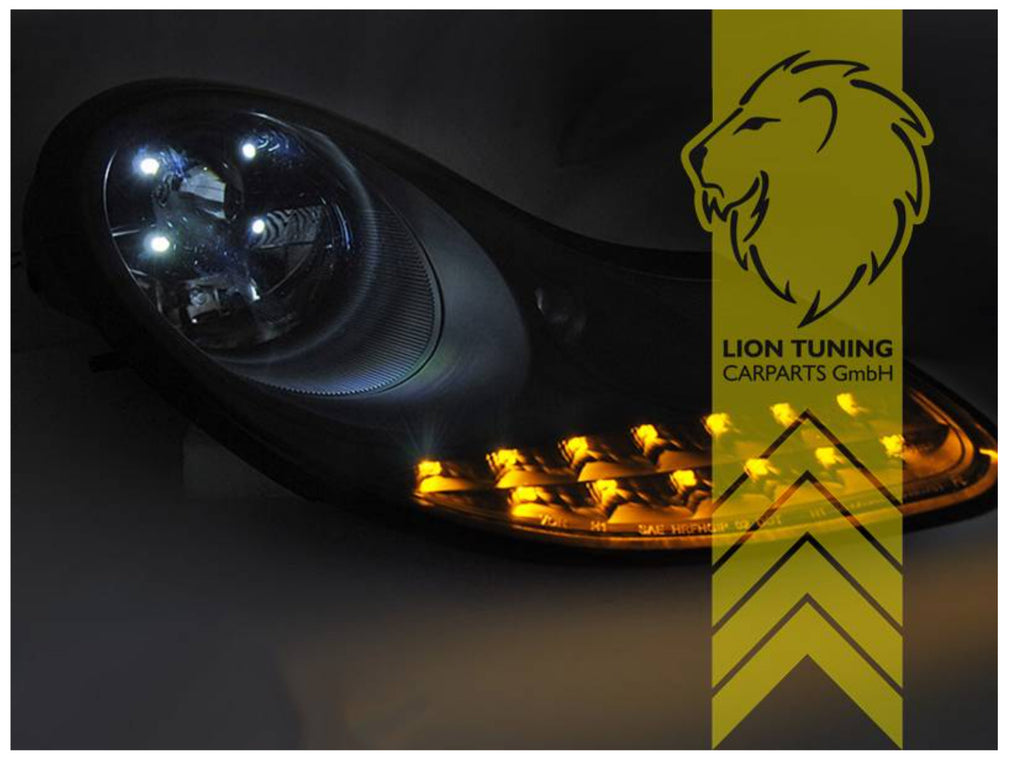 LT Pair LED Headlights Lightbar DRL Porsche 911 996 Boxster Spyder 97-06 LHD