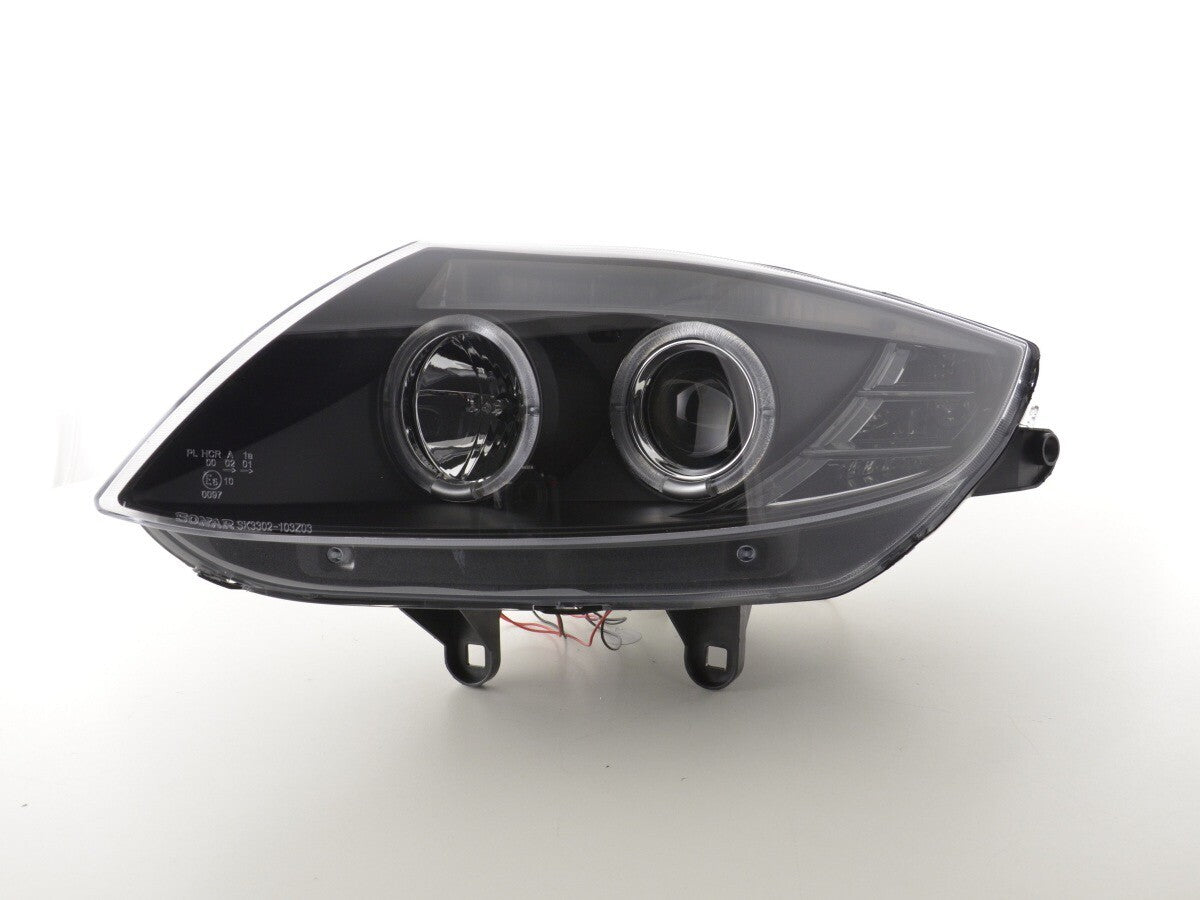 FK LED DRL Angel Eye Halo Ring Headlights BMW Z4 E85 E86 03-08 Black LHD