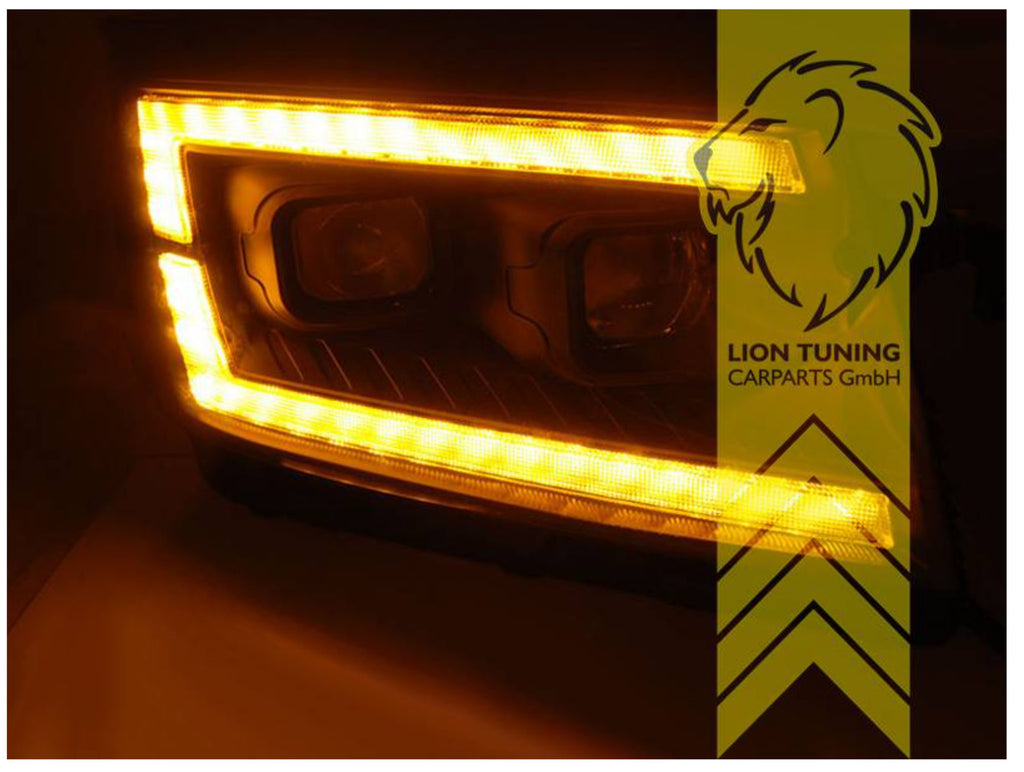 LT LED DRL Lightbar H7 Headlights VW Crafter 2 MK2 BJ MAN TGE 17+ Black LHD