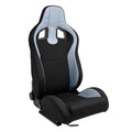 ATST x1 Universal Car Van Camper Sim Bucket Seat Black Textile Grey Syn Leather