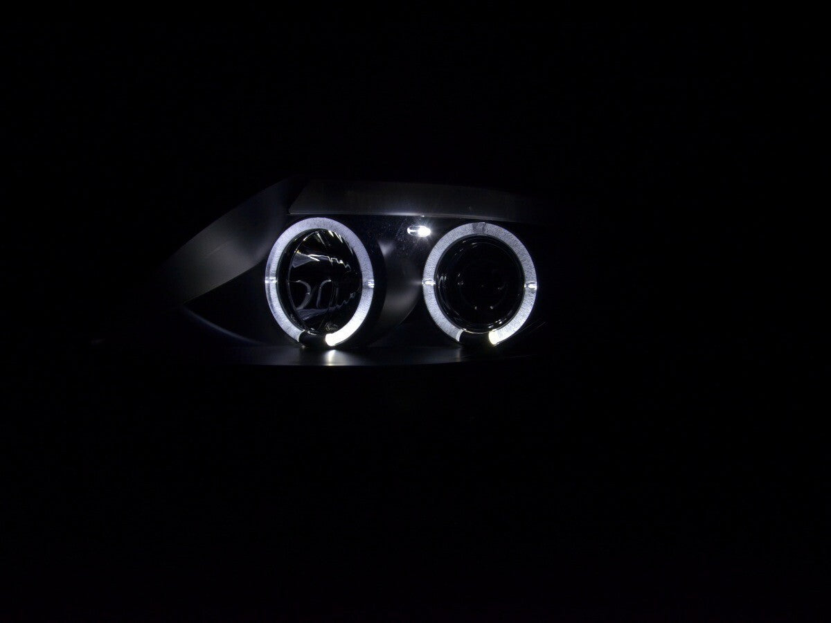 FK LED DRL Angel Eye Halo Ring Headlights BMW Z4 E85 E86 03-08 Black LHD
