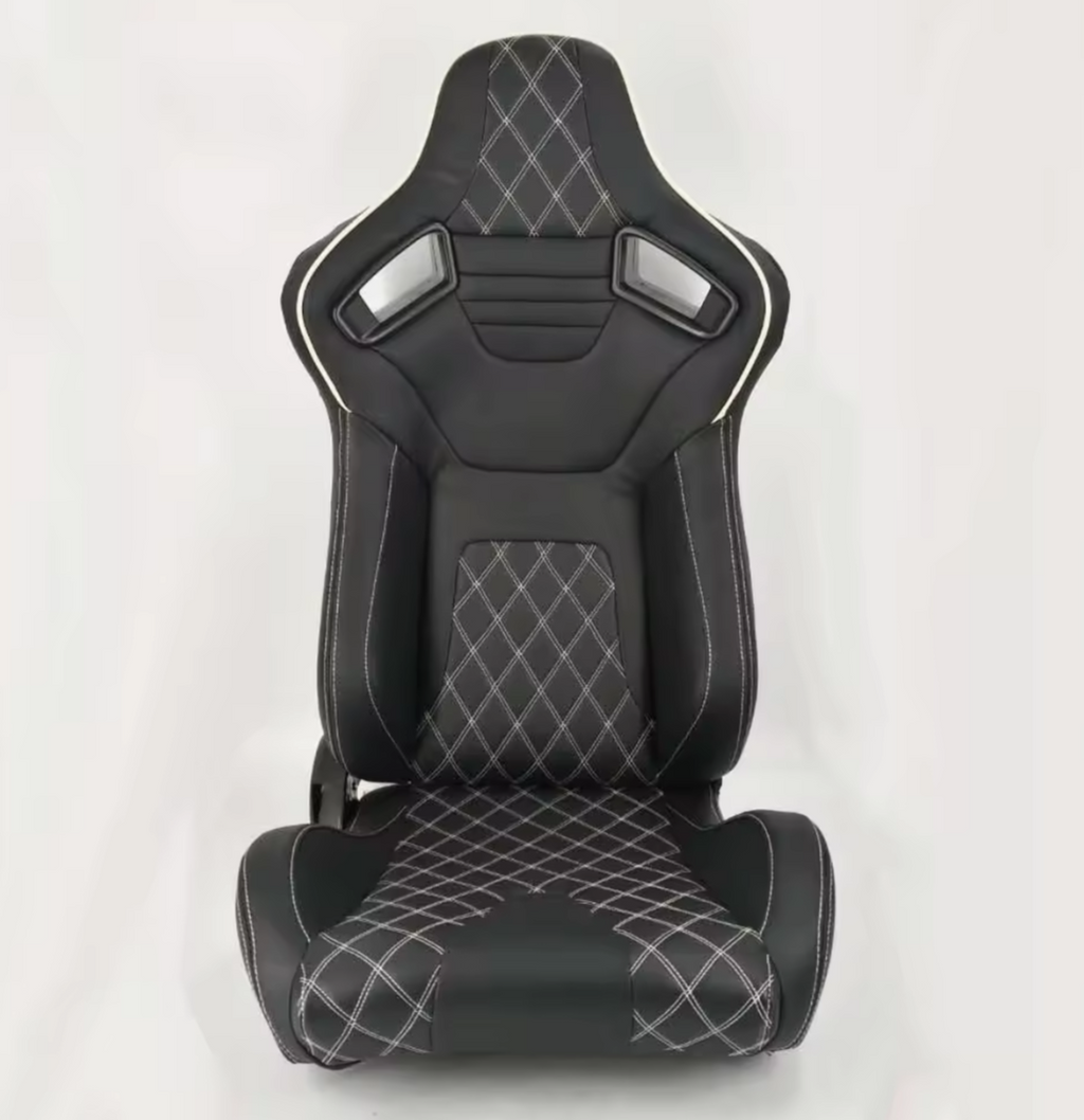 Jiabeir Black Quilted Diamond Stitch Sports Car Racing Sim Bucket Seat JBR1054C