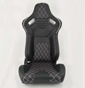 Jiabeir Black Quilted Diamond Stitch Sports Car Racing Sim Bucket Seat JBR1054C