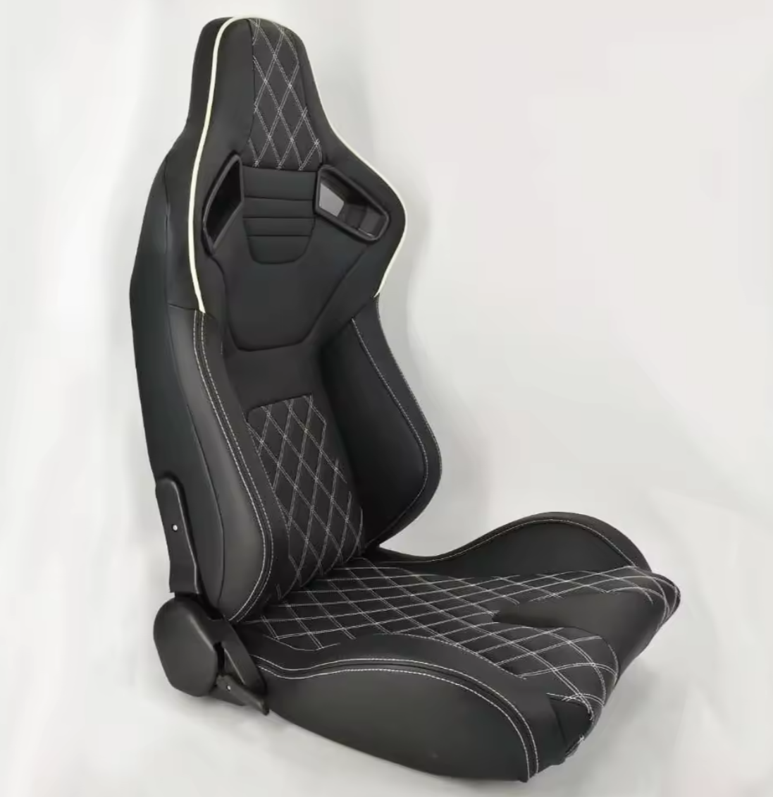 Jiabeir Black Quilted Diamond Stitch Sports Car Racing Sim Bucket Seat JBR1054C