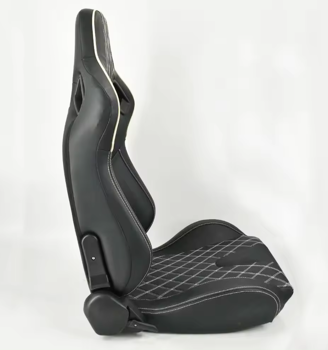 Jiabeir Black Quilted Diamond Stitch Sports Car Racing Sim Bucket Seat JBR1054C